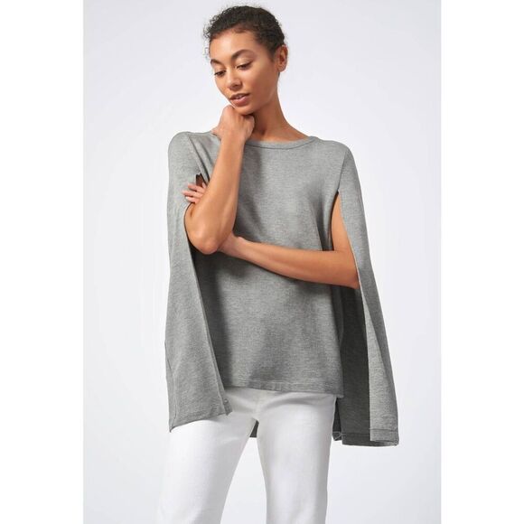 Kal Rieman Cape Sweatshirt Womens Medium Bamboo Rayon Heather Grey - Picture 1 of 4